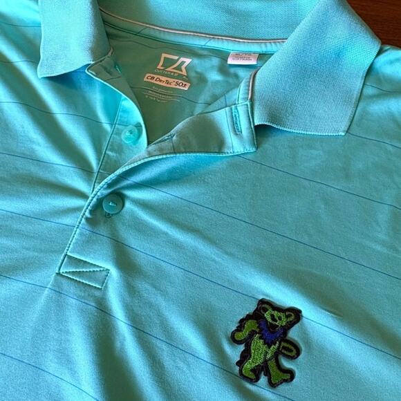 Grateful Dead Dancing Bear Cutter & Buck CB DryTec Golf Shirt (XL) - Picture 5 of 6